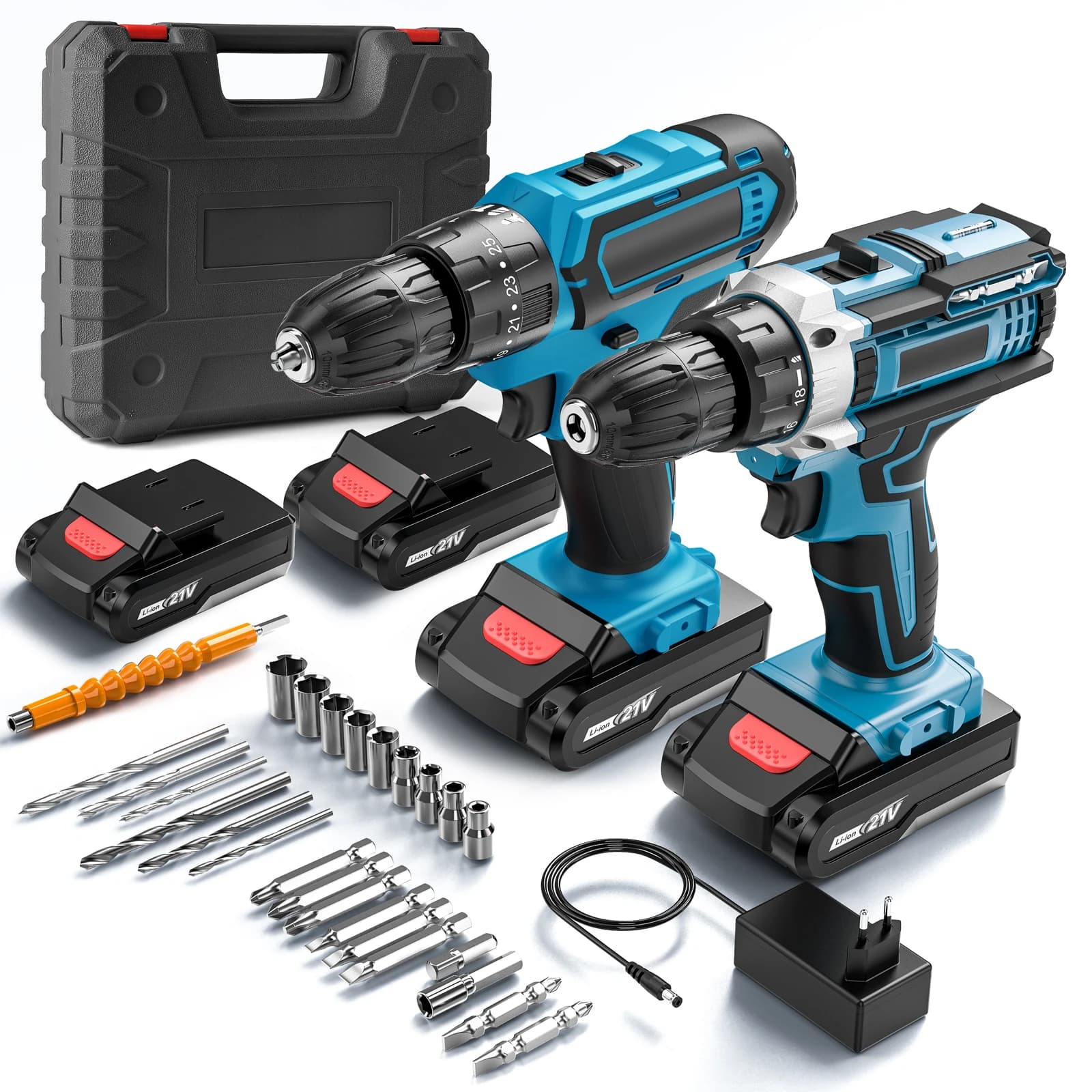 25 + 3 Torque Electric Impact Drill Set Multipurpose Cordless Electric Screwdriver Power Tool For Makita 18V Battery