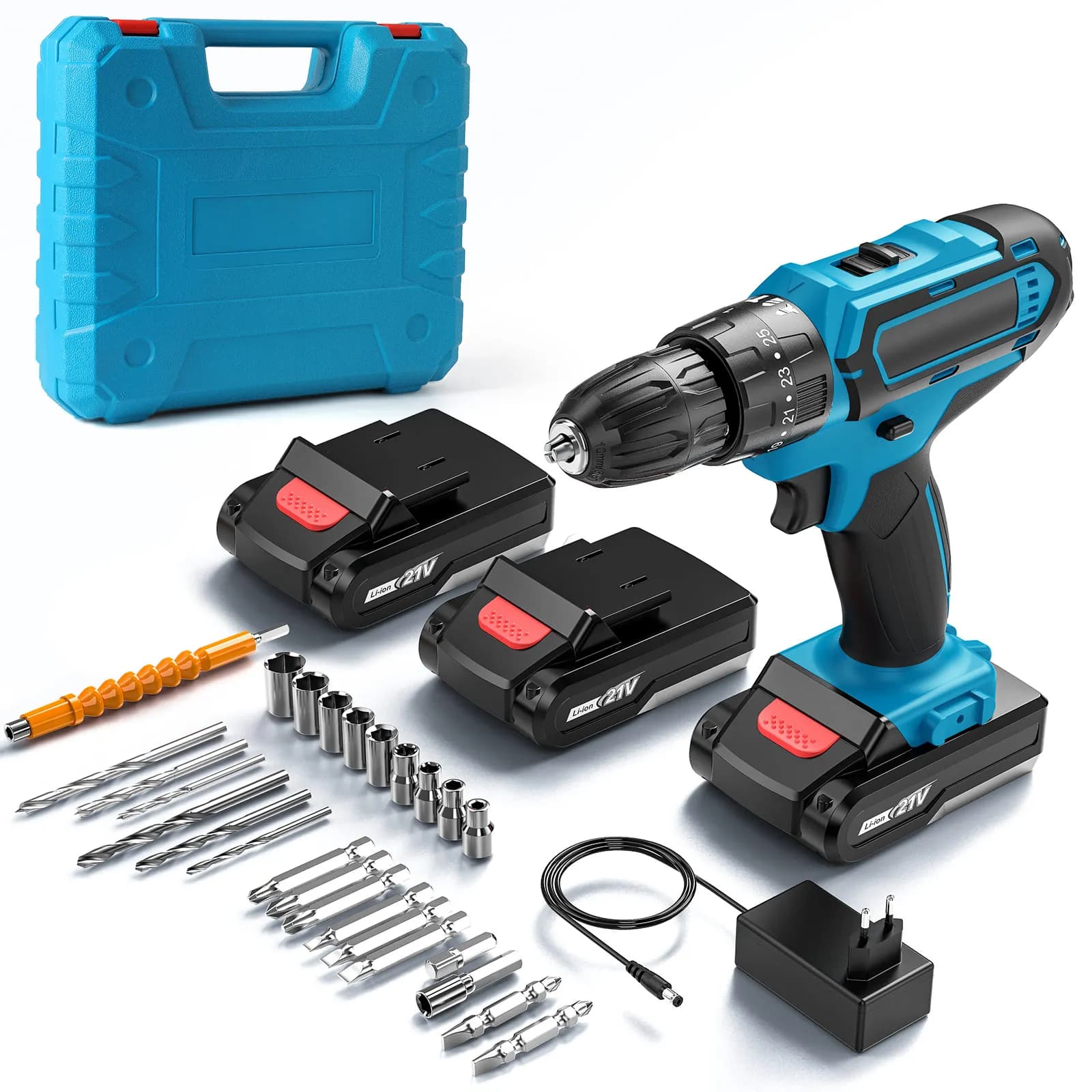 25 + 3 Torque Electric Impact Drill Set Multipurpose Cordless Electric Screwdriver Power Tool For Makita 18V Battery
