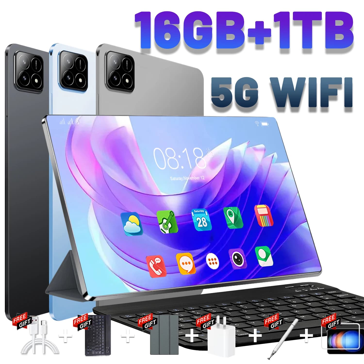 10 Core Android 13 Tablet 10.36 Inch Screen 16GB RAM 1TB ROM 5G WiFi 20000mAh Battery 16MP 32MP Camera