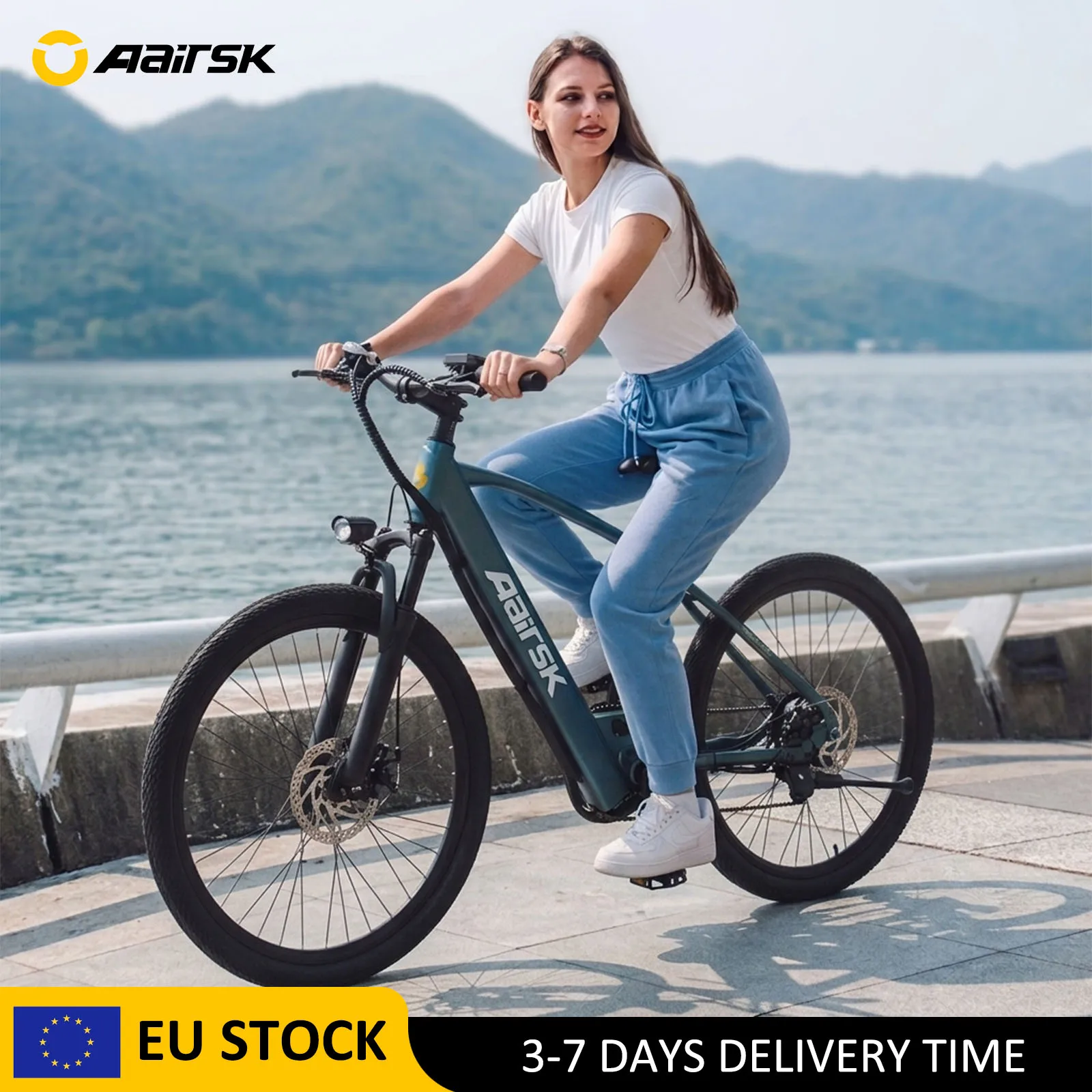 26' Electric Bike for Adults, 36V 13Ah 468Wh Battery, 250W Brushless Motor, 25 Km/H Up to 40 Miles, 21-Speed Drivetrain, Dual Suspension, NFC Unlock