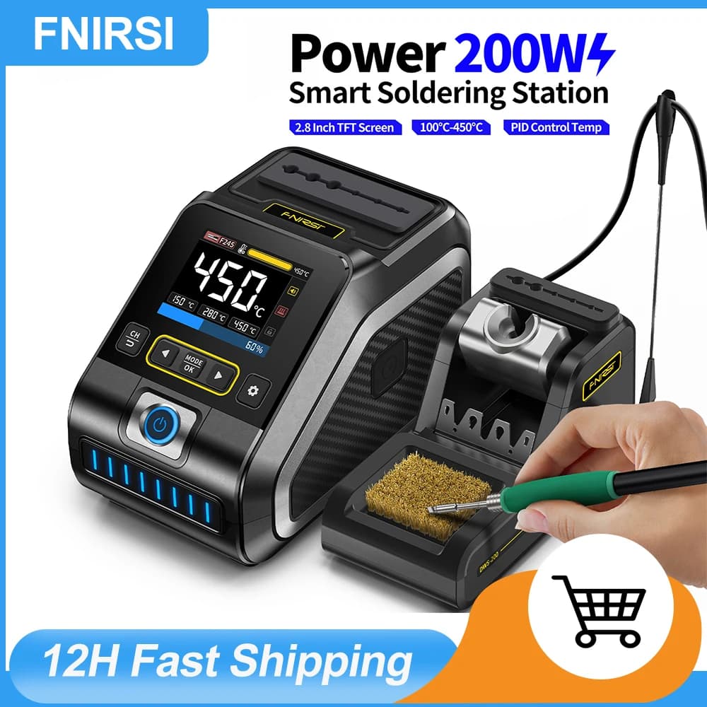 FNIRSI DWS-200 200W High Power Rapid Heating Soldering Station C210 C245 Solder Iron Handle Electronic Welding Rework Repair Too