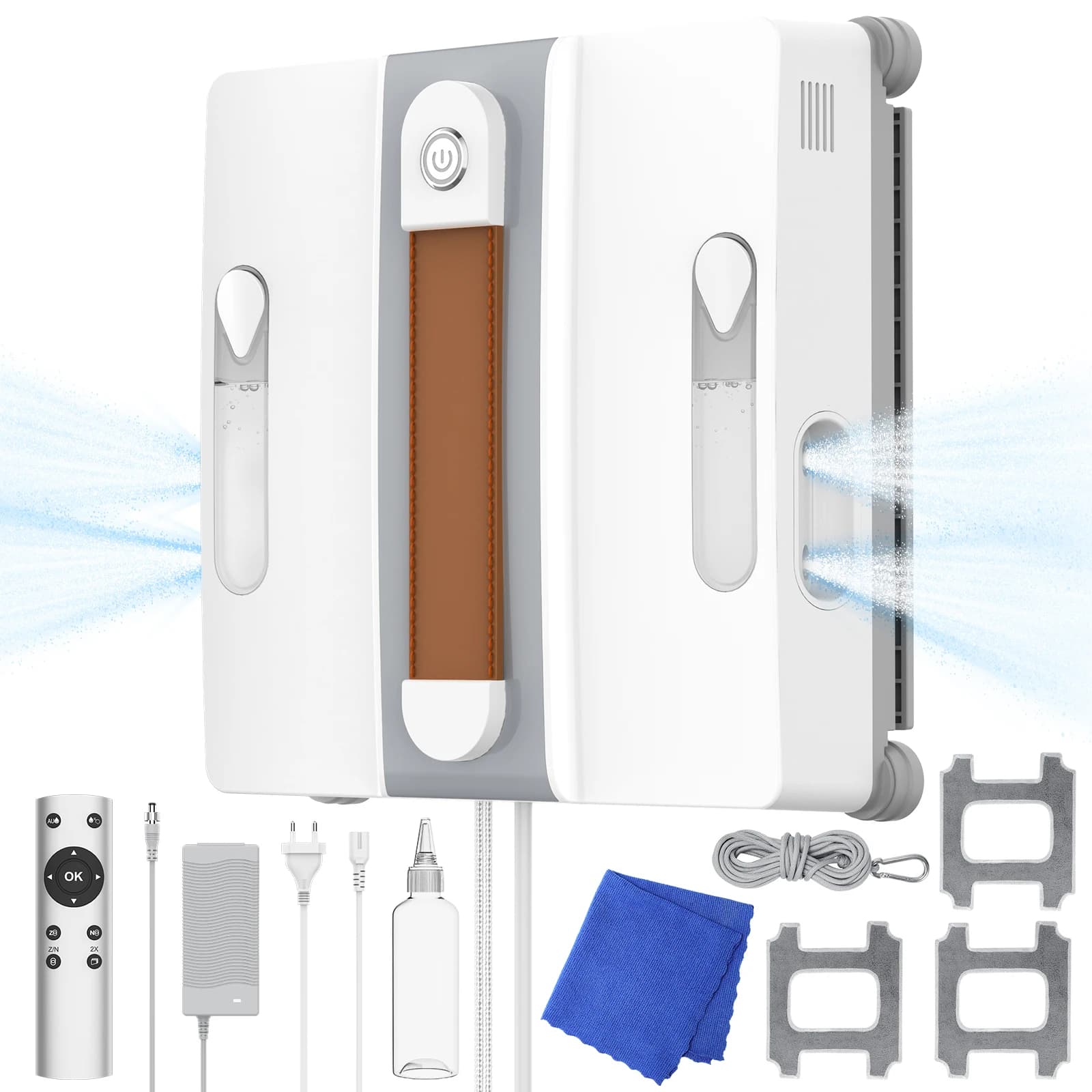 Intelligent window cleaning robot, fully self powered household appliance, specialized for cleaning high-rise windows