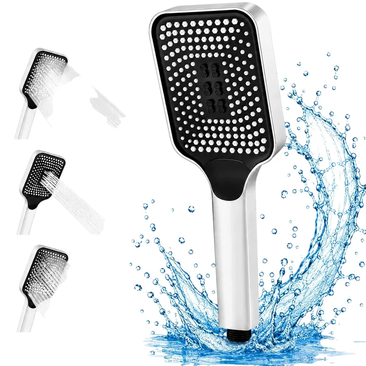 Large Shower Head 3 Modes High Pressure White Shower