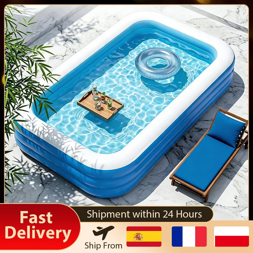 Inflatable Swimming Pool Baby Swimming Pools Foldable Indoor Outdoor Swimming Pools Children Summer Pool Toys for Adults, Outdoor, Garden, Backyard, Water Party