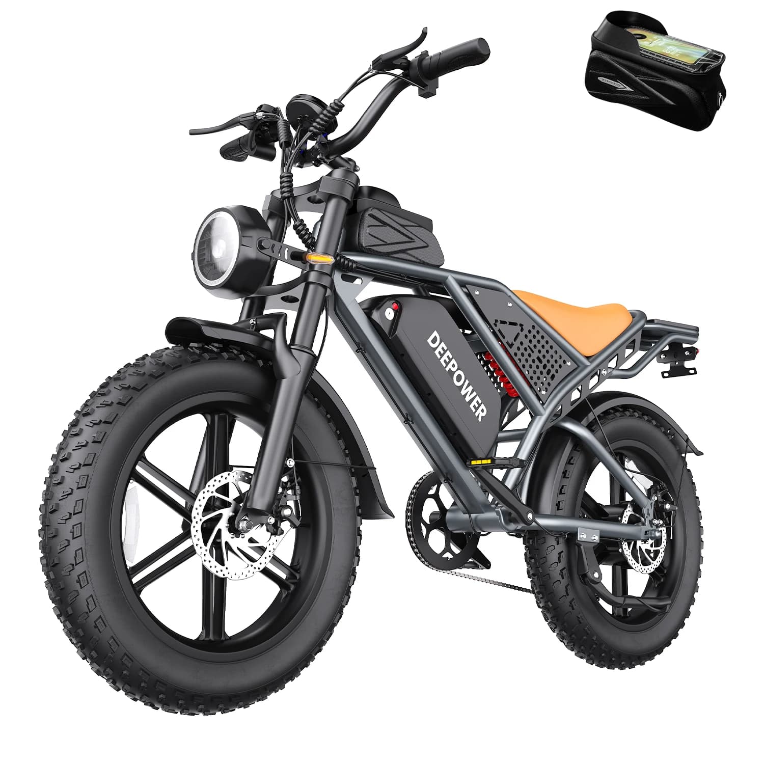 DEEPOWER S7 20" Electric Bike for Comuting, 200km Range, 250W, 48V 20Ah Battery, Speed 25 km/h, 7 Gears, Disc Brakes E-bike, Electric bicycles for food delivery