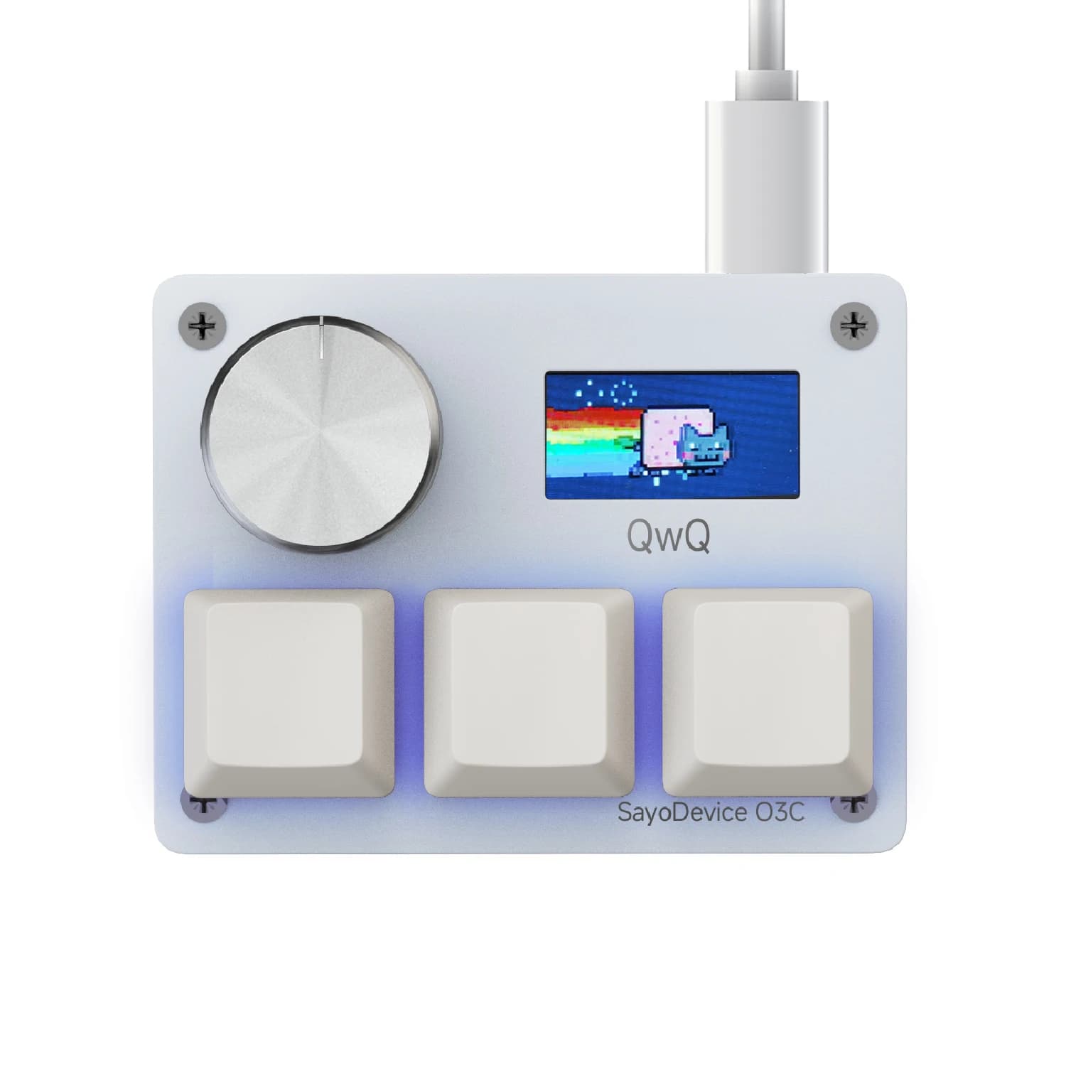 SayoDevice OSU O3C Rapid Trigger Magnetic Switches Keyboard Gateron KS-20 White Switches With Knob Screen Copy Paste Shotcut
