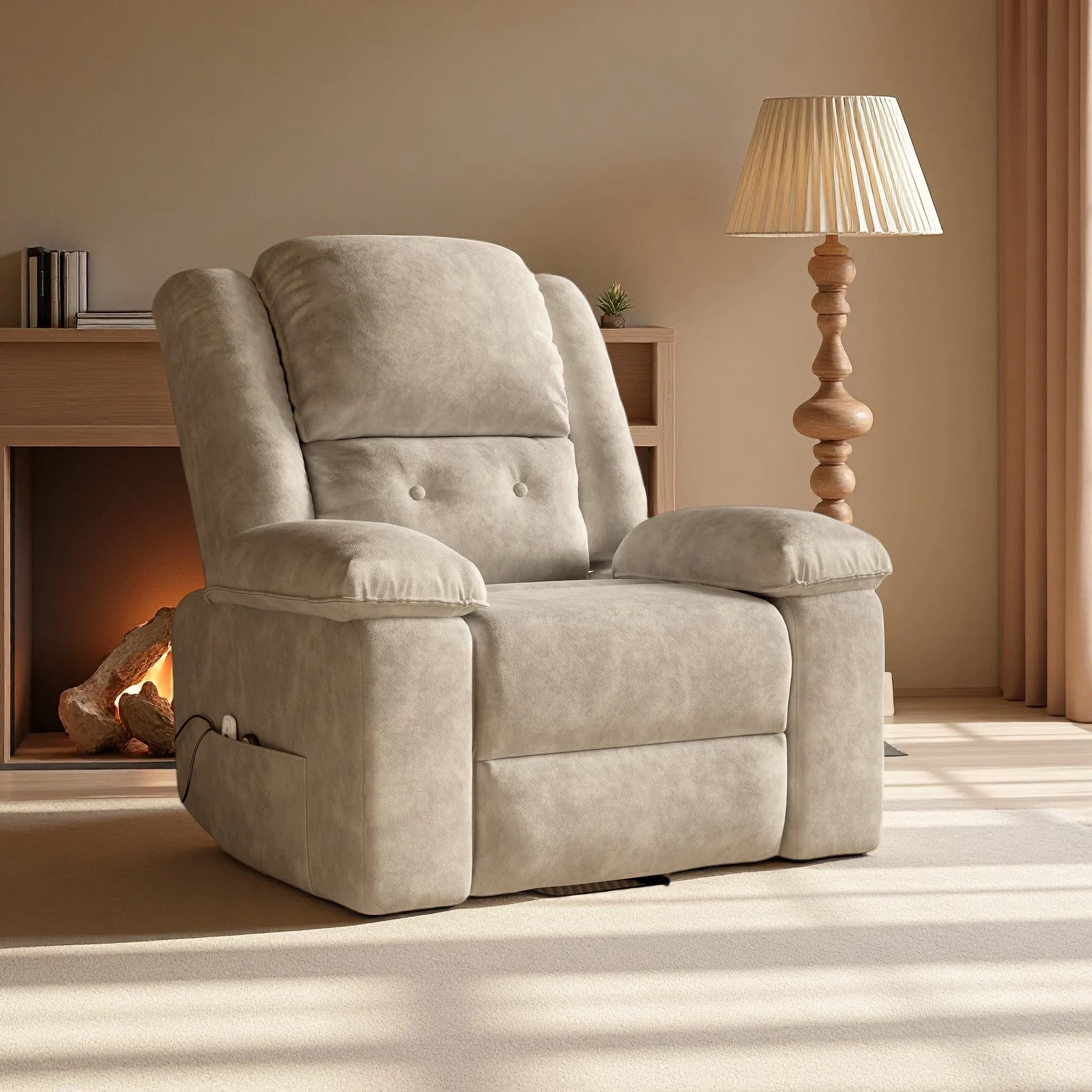 Superaly Electric Massage Chair, Recliner, Armchair with 8-Point Massage and Heating Function, Adjustable Reclining Angle