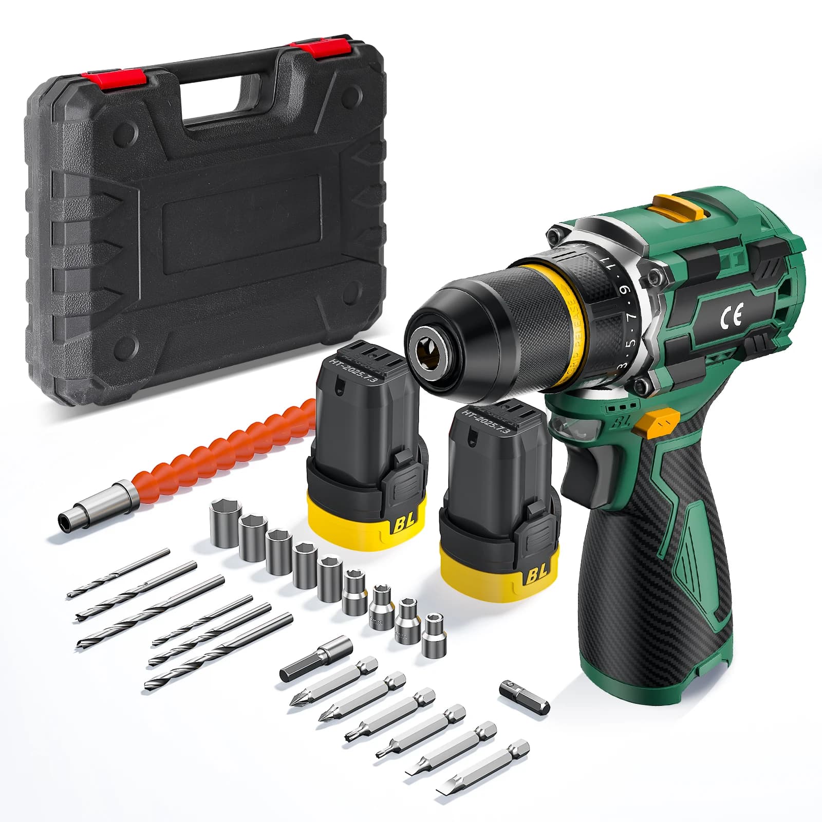 55Nm 10mm Brushless Impact Drill 23+1 Torque Adjustment Cordless Electric Power Tool for 16.8V Battery