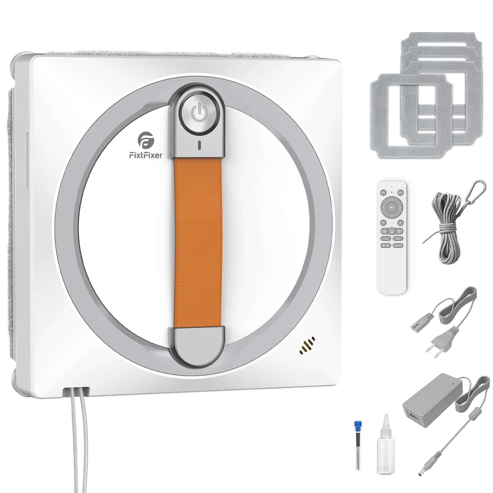 Robotic Window Cleaner 2800Pa, 72W Motor, Smart Path Planning, Dual Spray, Anti-Drop Sensor, One-Button Start, Glass & Mirror