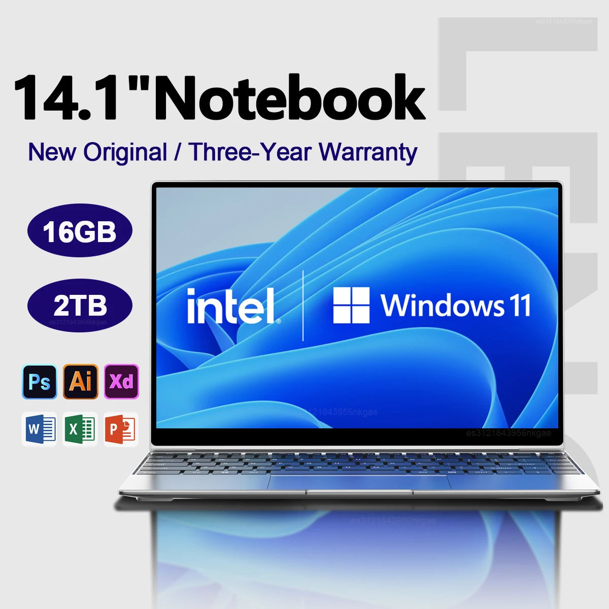 NEW 14.1" Laptop Ultra Slim 16GB RAM 2TB SSD Intel N3700 Windows 11 Pro Notebook Gamer 1920*1080 Display Office Study Computer PC