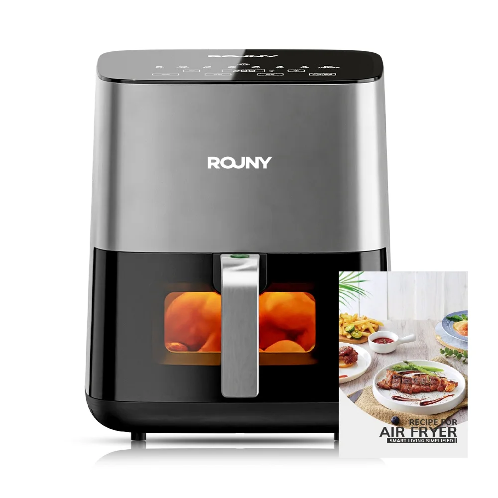 5L Air Fryer Oven, 1450W Oilless Touch-Screen Cooker with Visible Window, Non-Stick Dishwasher-Safe Basket, 8 One-Touch Presets