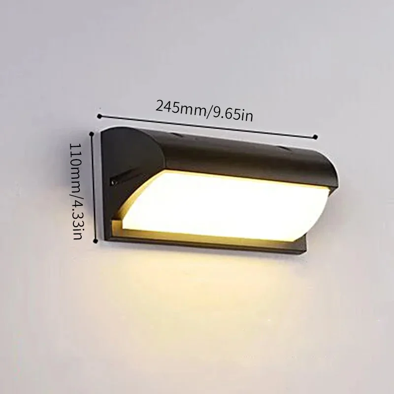 2PCS Modern LED Outdoor Wall Lamp IP55 Waterproof 220V Hardwired Exterior Wall Sconce Indoor Outdoor Dual Use Anti-Rust Lighting For Villa Garden Balcony Stair Porch Courtyard Home Decor
