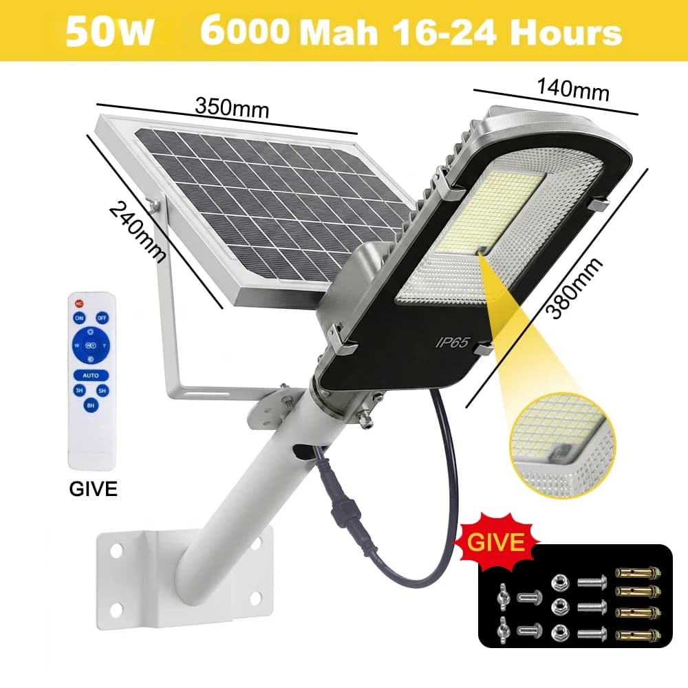 200W Powerful Solar Light Outdoor Solar Street Light 10000mah Waterproof Automatic Dusk to Dawn Street Light For Garage Garden
