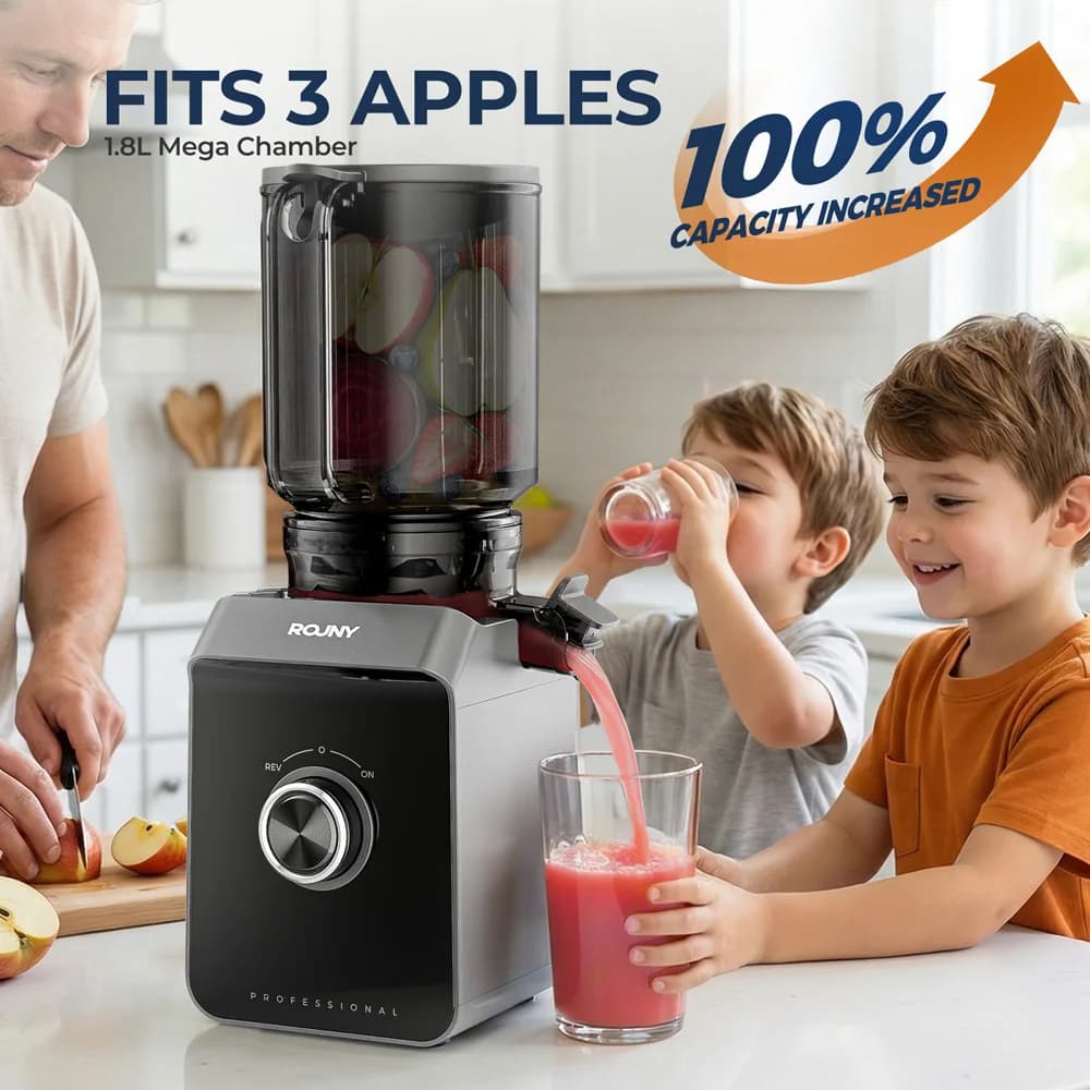 130mm Large Caliber Slow Juicer, Cold Press Masticating Juicer, BPA-Free for Baby & Kids Food