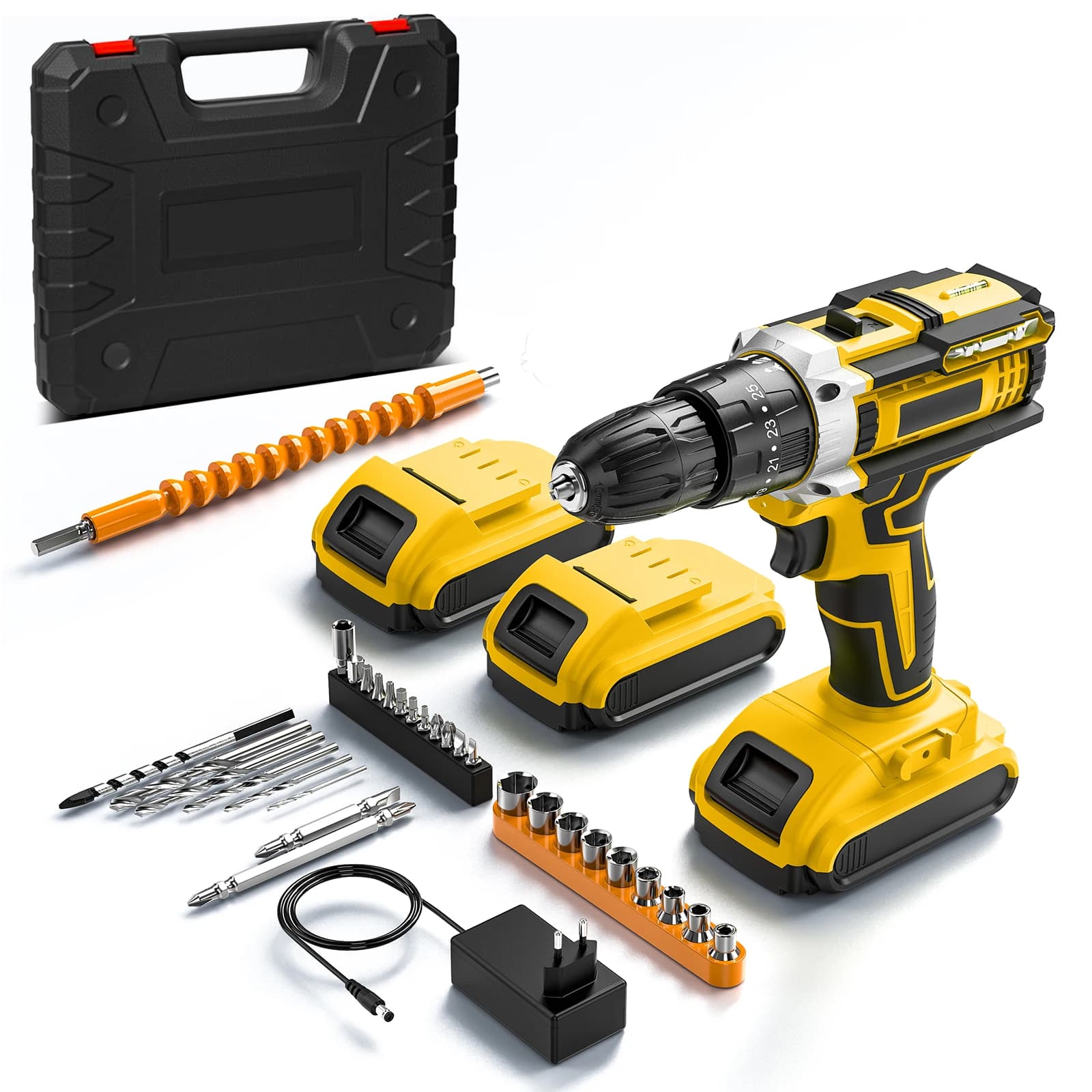 25+3 Torque Electric Impact Drill Set Multipurpose Cordless Electric Screwdriver Power Tool For Makita 18V Battery Pin