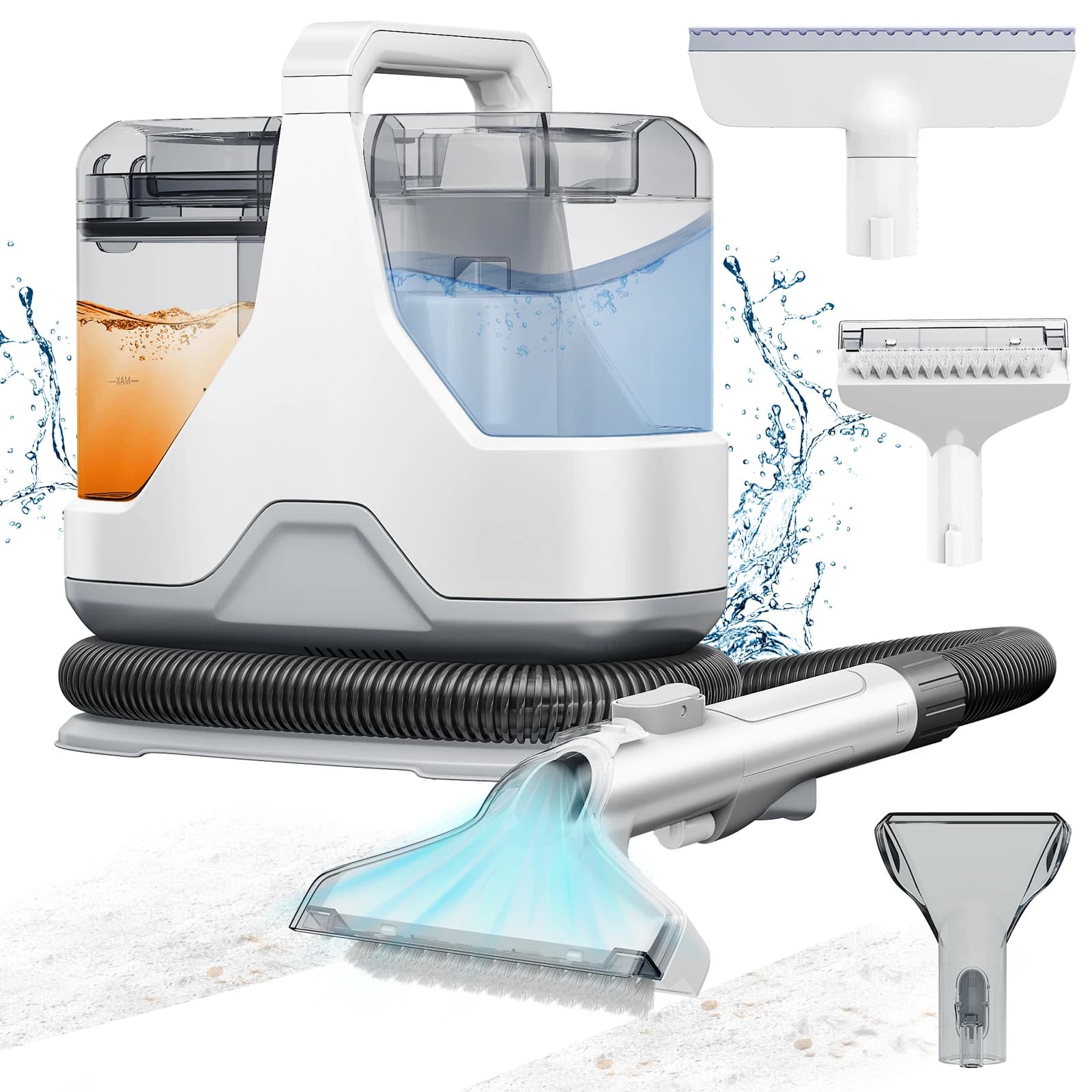 600W 15KPa Handheld Carpet Cleaner Portable Spot Cleaner Spray Suction Integrated Clean Machine for Car Sofa Pet Hair