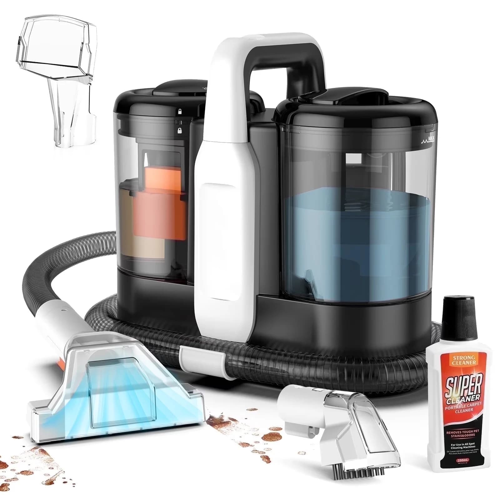 Teendow C5 Carpet Cleaner & Vacuum,  500W Powerful Pet Hair Removal, 1500ml Tank for Carpets, Sofas, Car Interior Cleaning