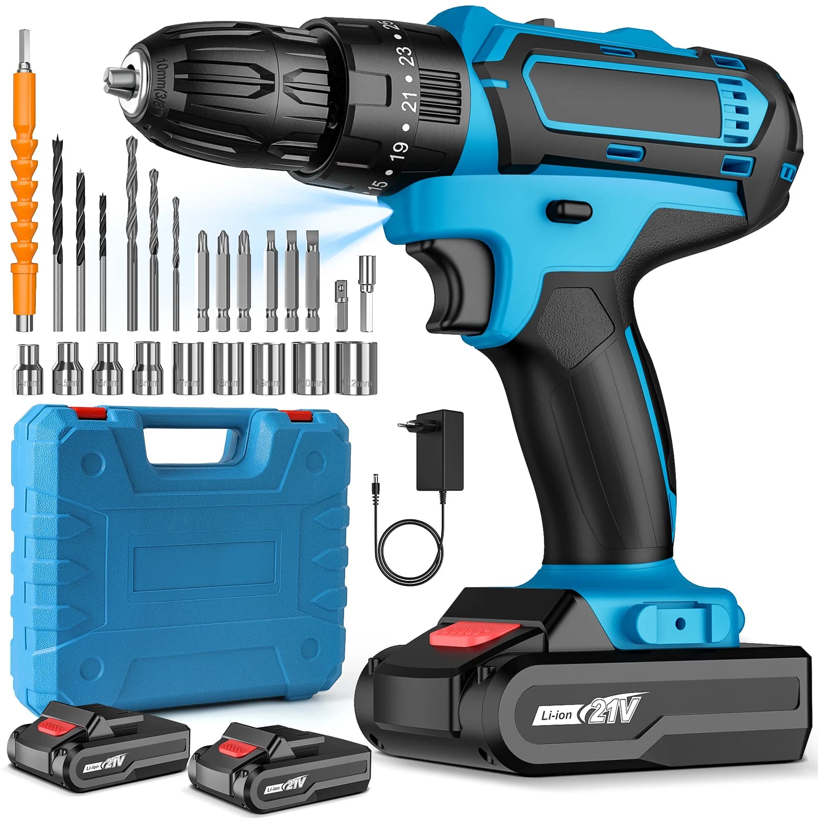 25 + 3 Torque Electric Impact Drill Set Multipurpose Cordless Electric Screwdriver Power Tool For Makita 18V Battery