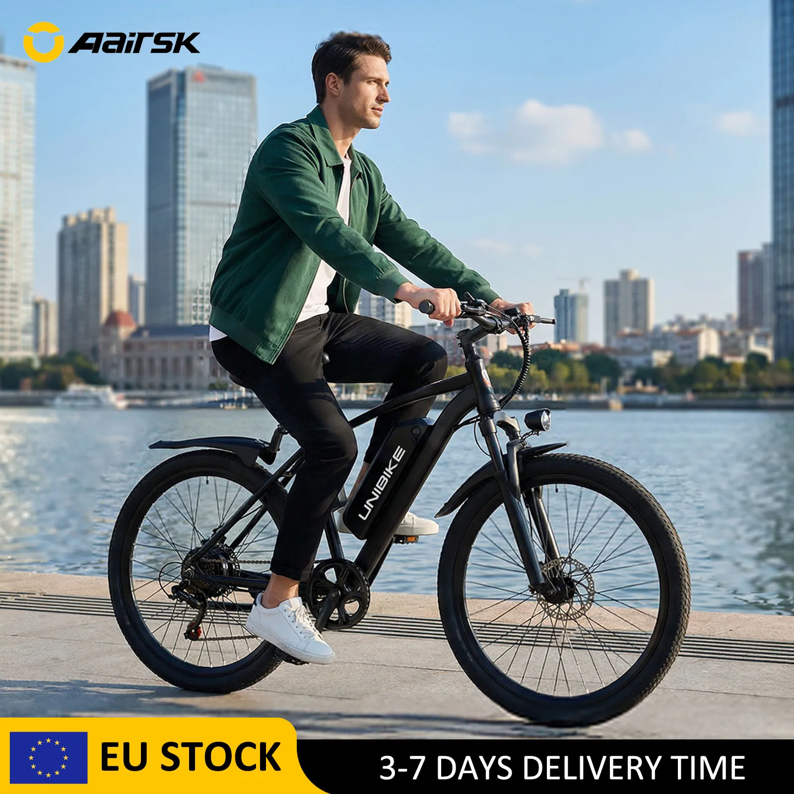 26" E-Bike for Adults, 250W Motor Electric Bicycle up to 40 Mile Range, 25km/h Max Speed, 36V 10Ah Removable Battery, 7-Speed NFC Unlock, E-Mountain Bike for Commuting