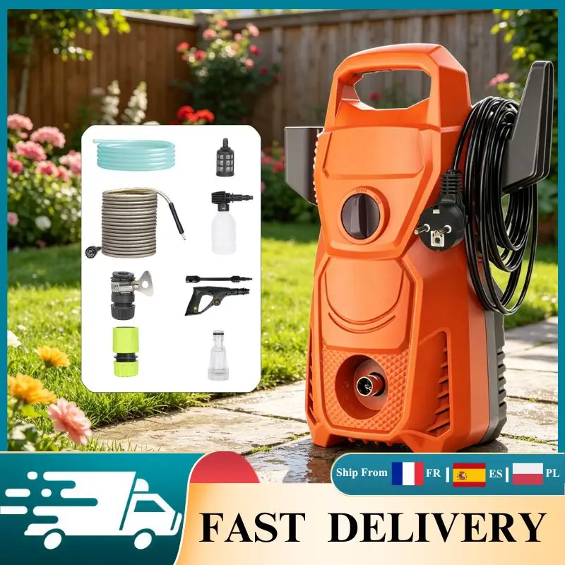 1500W 135 Bar Electric Pressure Washer Adjustable Nozzle Car Washer Lightweight Cleaner for Home Garden Patio Driveway Cleaning