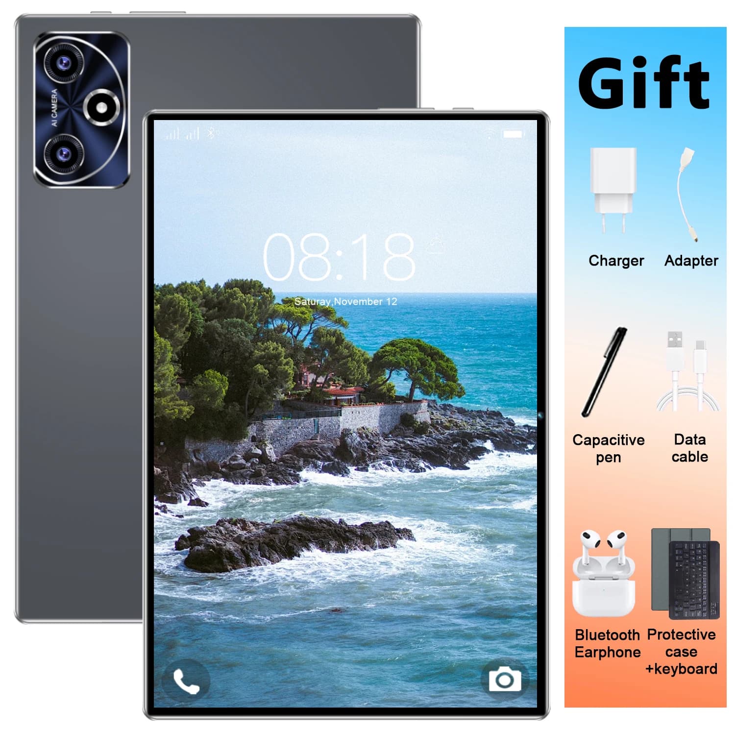 Long Endurance Tablet PC 10.36 Inch 10 Core Android 13 16GB+1TB 5G WiFi 20000mAh Battery 16MP Front 32MP Rear Camera For Entertainment Office