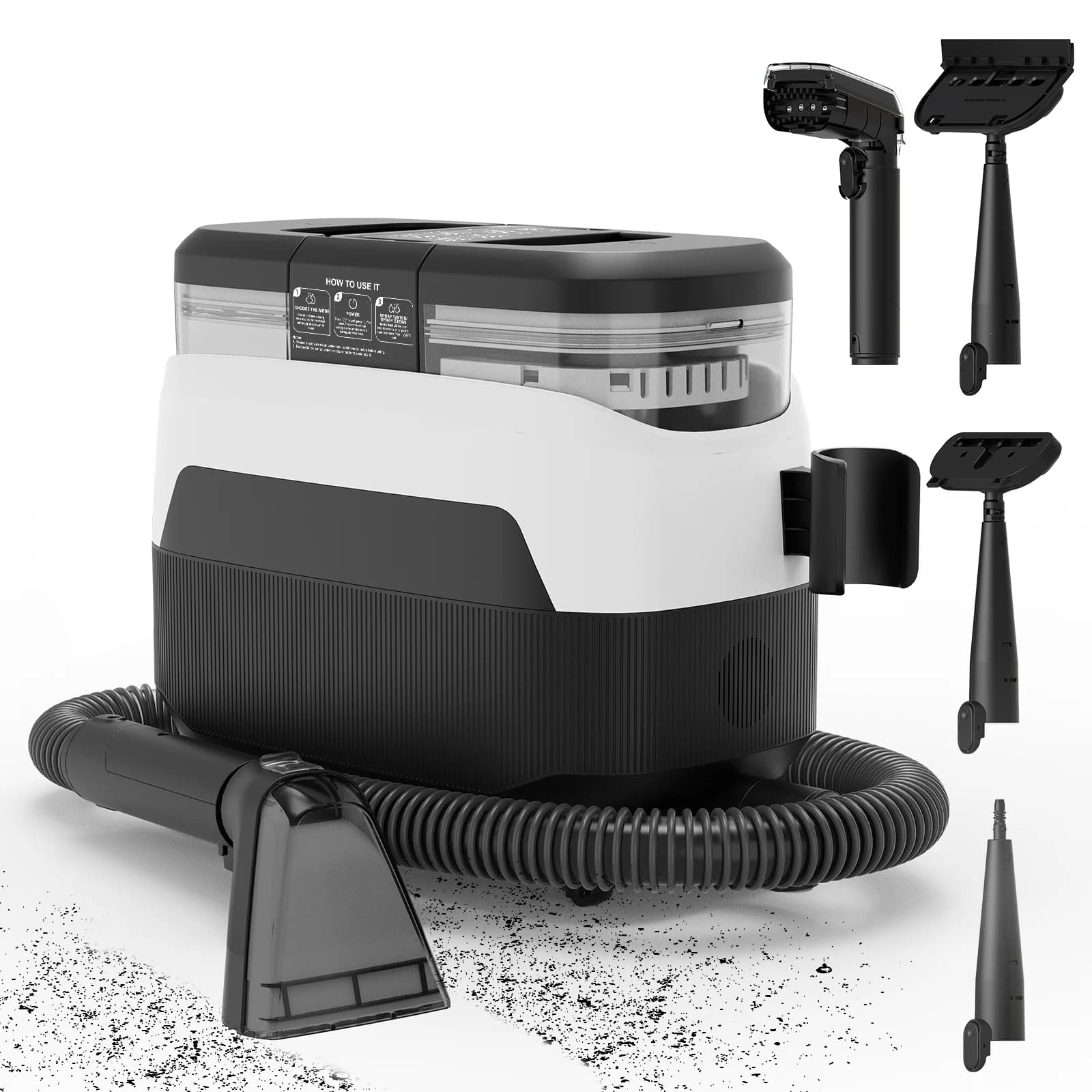 Teendow C6 MAX Powerful 3-in-1 Upholstery & Carpet Cleaner – 1650W Steam, 12000Pa Suction, Dual Tanks, Pet-Friendly Design