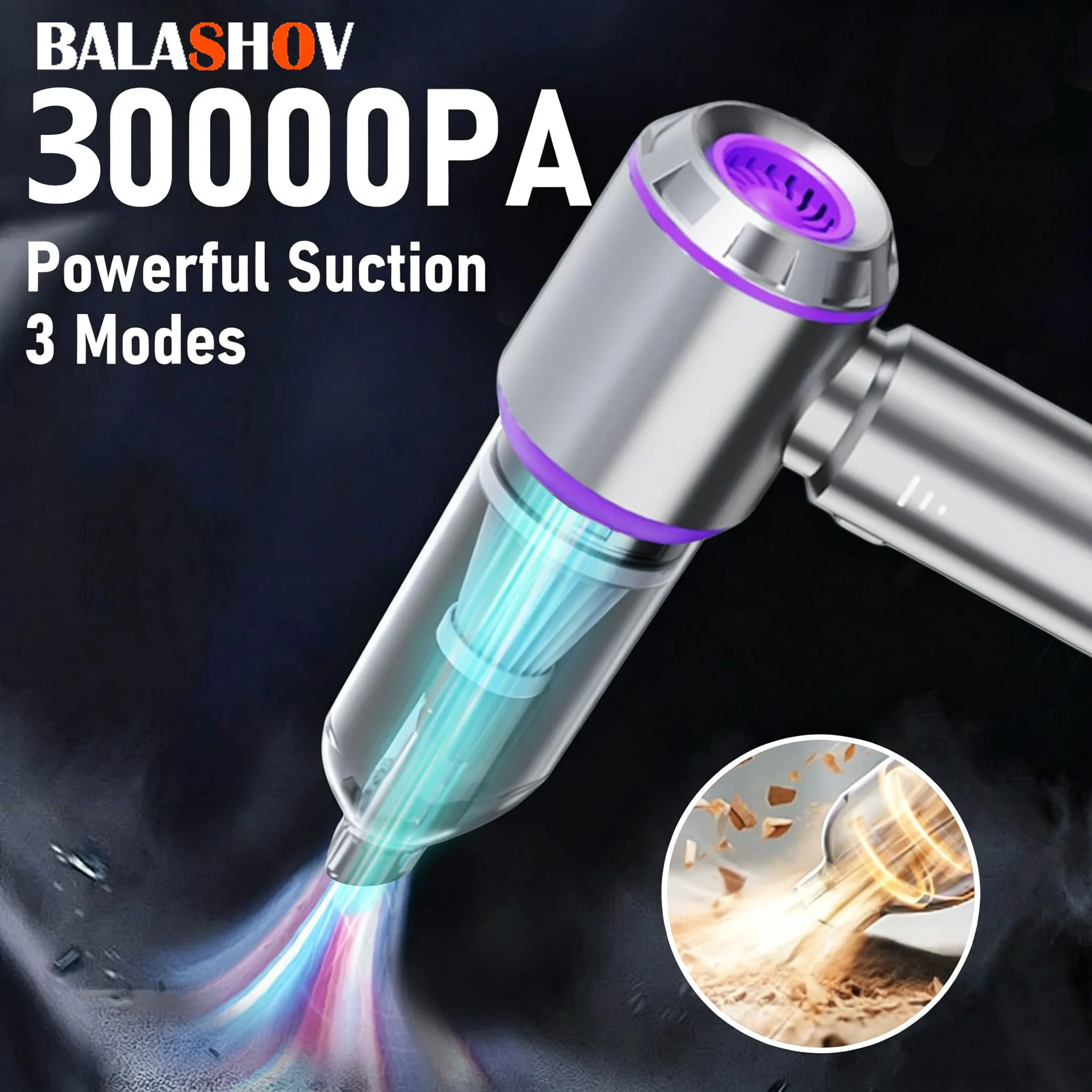 30000PA Brushless Vacuum Cleaner Cordless Brushless Motor | Handheld | 4-In-1 | Suitable for Cars, Homes, Offices, and Camping