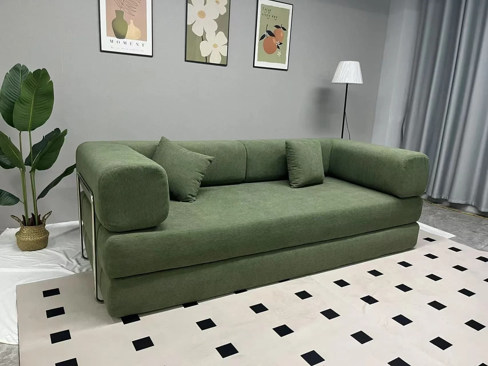 2026 New Design Corner Style Vacuum Compression Fabric Sofa Compressed Bed Set Home Apartment Hotel Living Room Sofa Bed