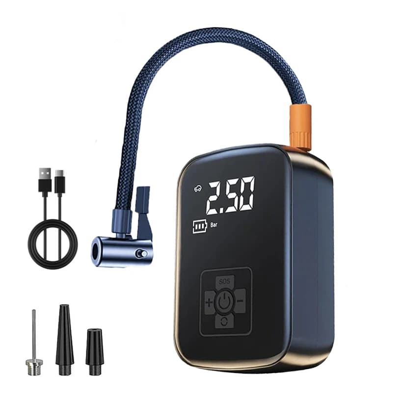 EAFC Wireless Car Air Compressor Air Pump Electric Tire Inflator Pump for Motorcycle Bicycle AUTO Tyre with Digital Display