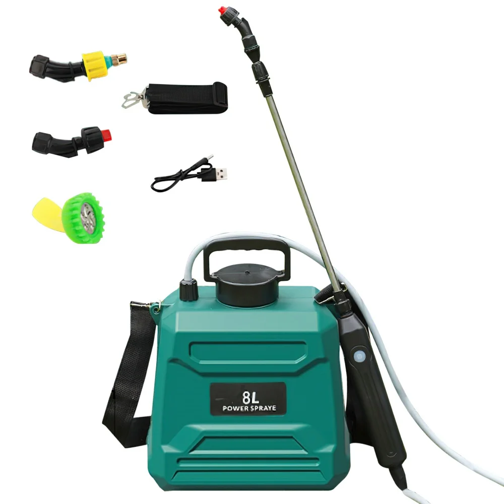 5L/8L Electric Backpack Sprayer USB Rechargeable Automatic Plant Watering Sprayer with Spray Gun 120 Minute Battery Life Portable Garden Irrigation Tool for Flowers, Vegetables, Lawn, Greenhouse and Farm Use