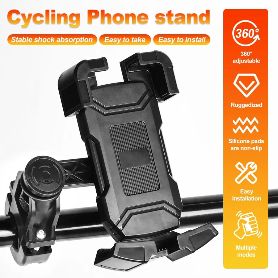 Bike Phone Mount 360° Rotatable Bicycle Handlebar Phone Holder