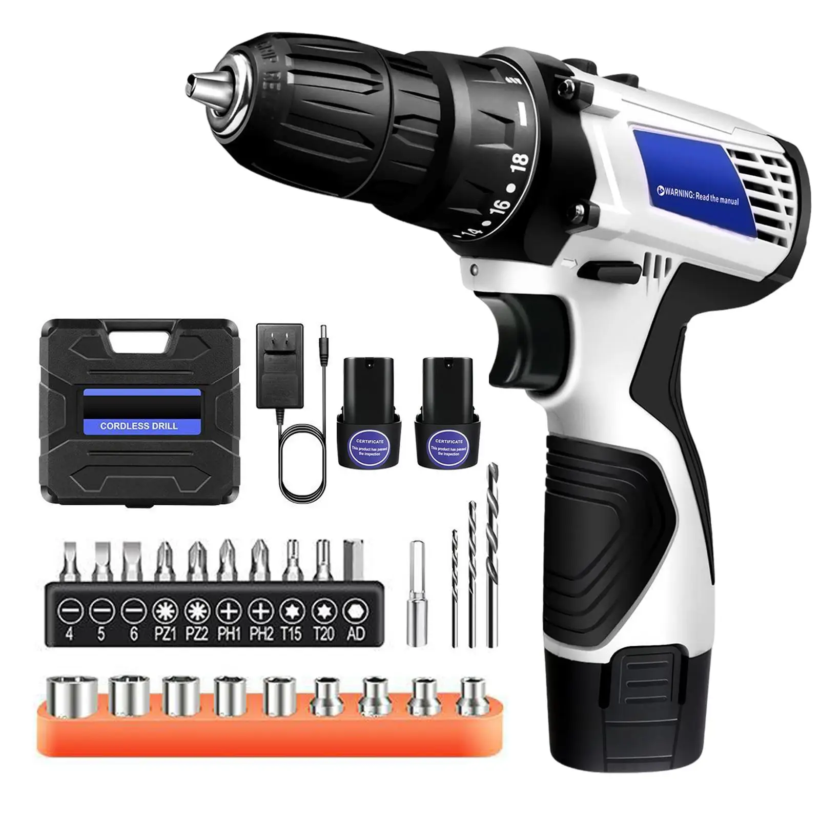 1400RPM Cordless Driver Kit with Battery,2 in 1 Electric screen Driver tool Kit 45 N.m, Dual Speed