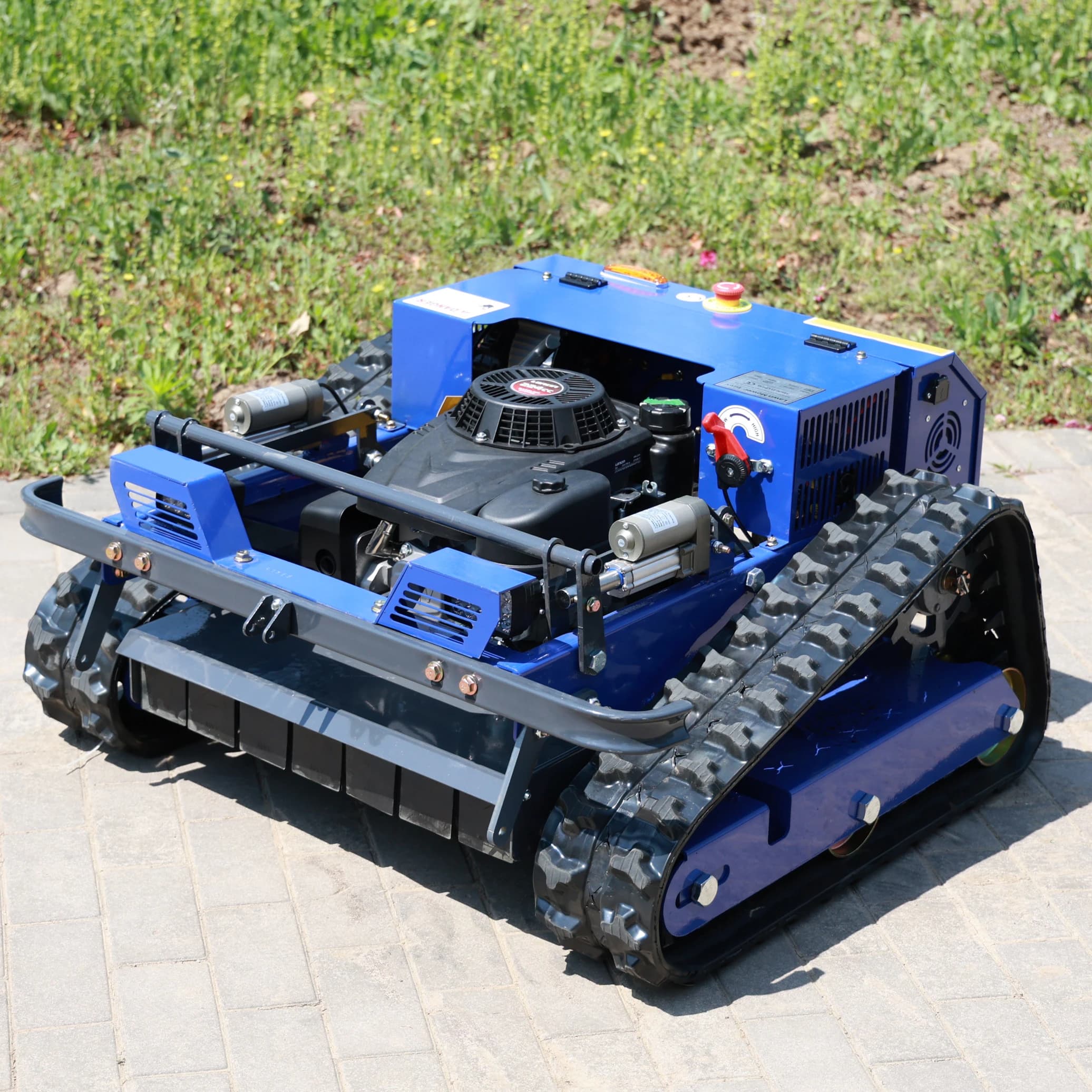 Tracked Lawn Mower; 9HP Remote Control Slope Cutter; RC Crawler Robotic Mower; All Terrain Radio Controlled Grass Trimmer