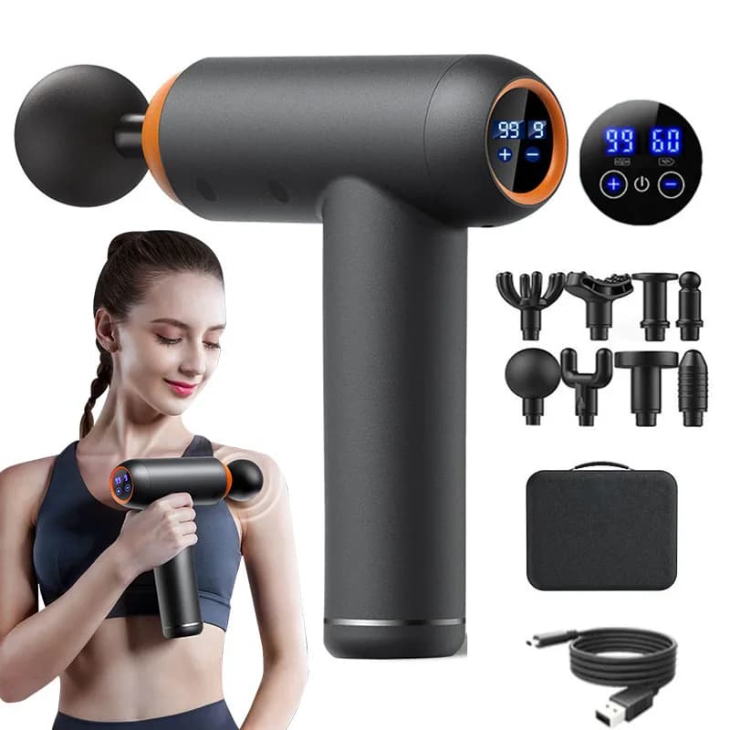 99 levels Multifunctional Fascia Gun Massager Instrument Portable Electric Vibrating Muscle Relaxation Tool for Sports Recovery