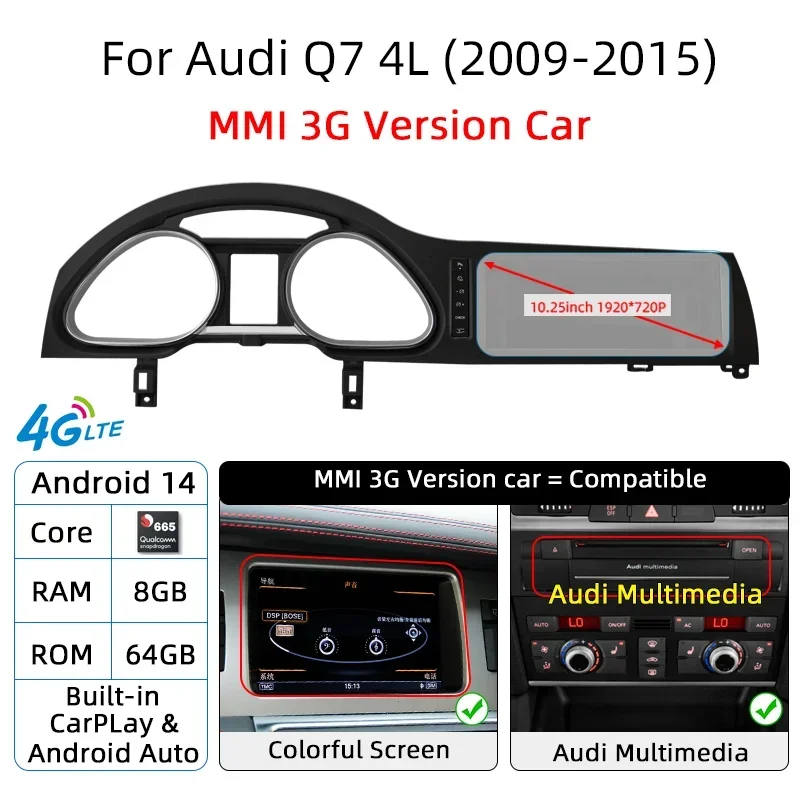 Android Carplay Android Auto For Audi A6 C6 Q7 4L 2005-2015 Smart Car Systems Car Play Stereo Radio Audio Multimedia Navigtion