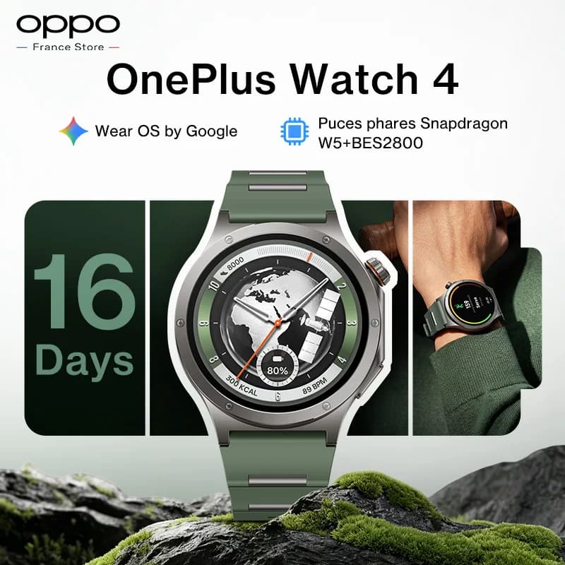Global version OnePlus Watch 4 Smartwatch 1.5 inches Wear OS by Google Snapdragon W5 up to 16 days Google Wallet