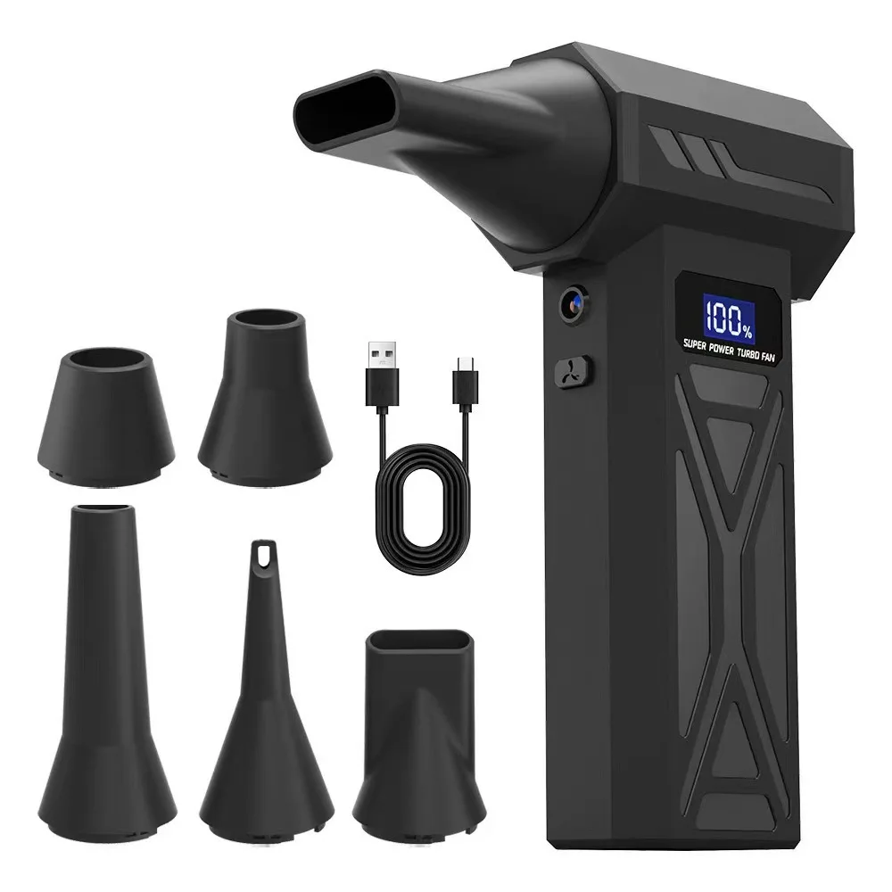 Car Fan Cleaning Blower Turbo Fan Electric Air Duster Portable Type-C Charging Turbo Jet Fan Blowing Snow