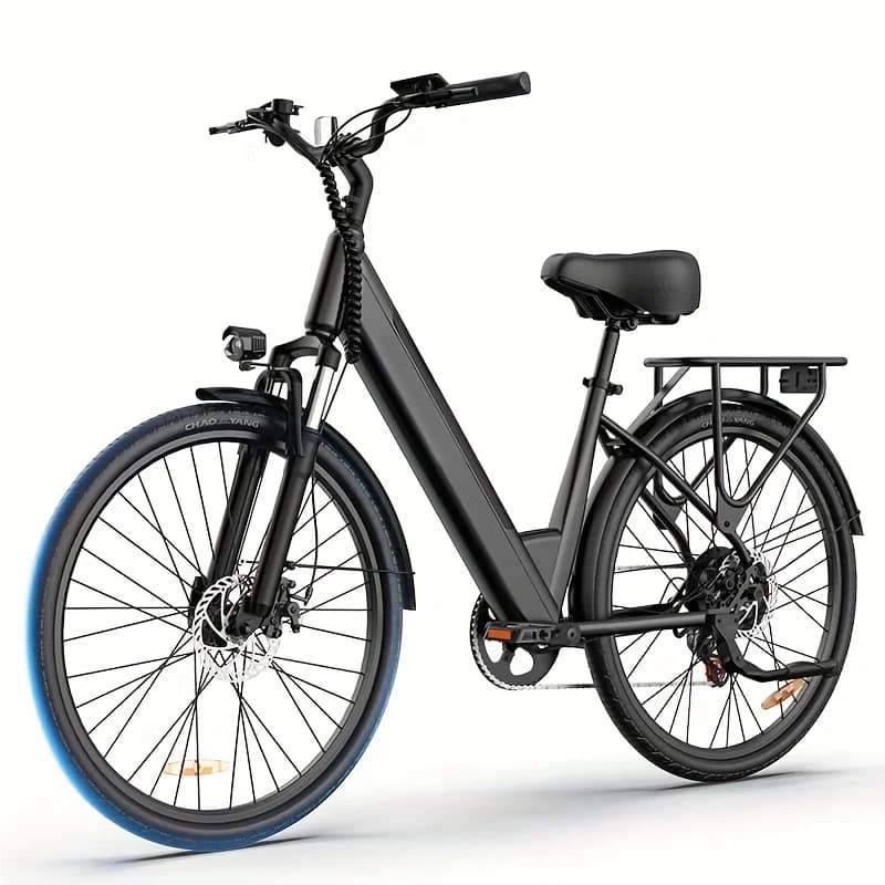 URLIFE E26 E-Bike 26x2 Inch Tires 48V 10.4Ah Removable Battery LCD Display 7-Speed Hydraulic Disc Brake Adult City Electric Bicycle