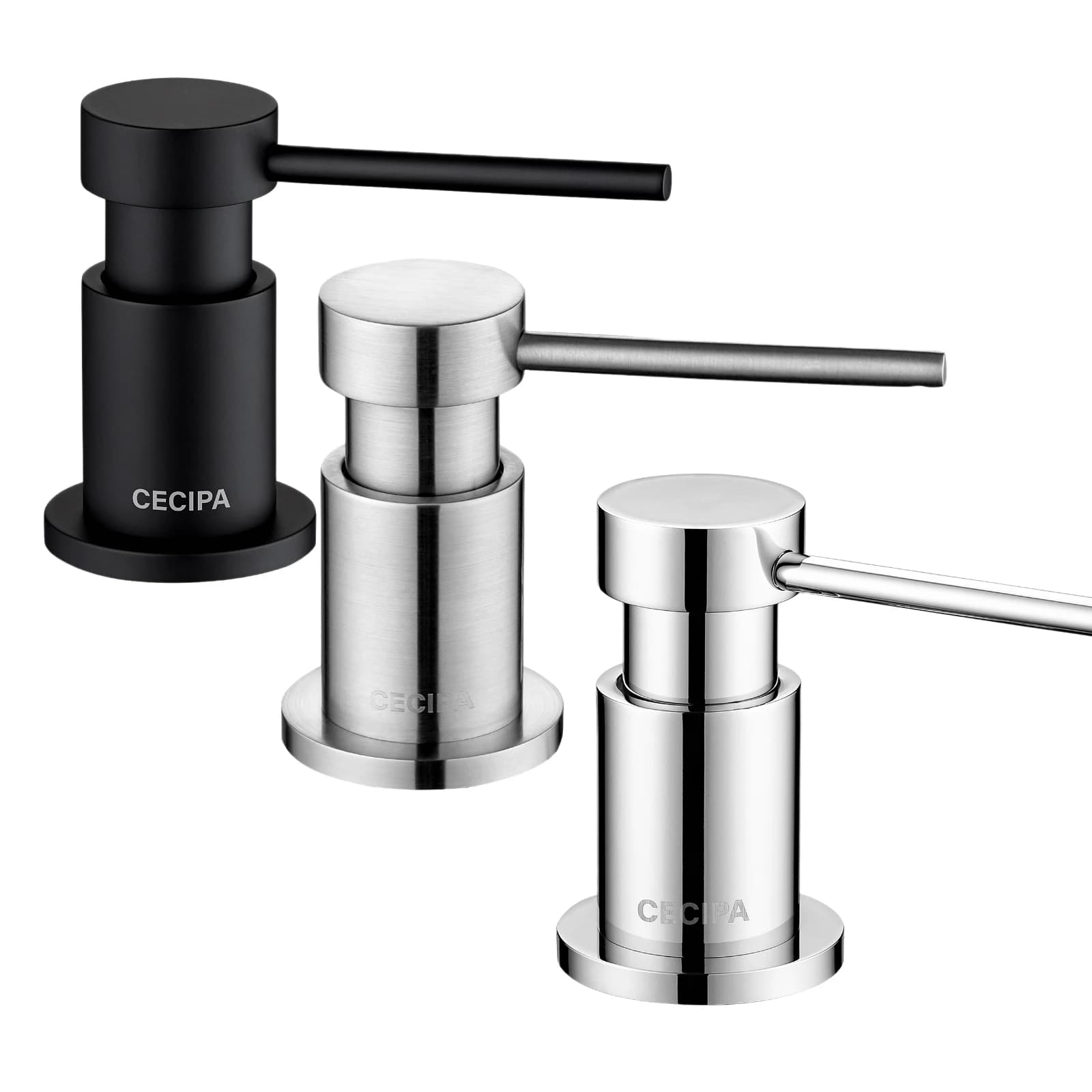Kitchen soap dispenser, soap dispenser with ML container + 1,25M Silicone extension hose, EU model