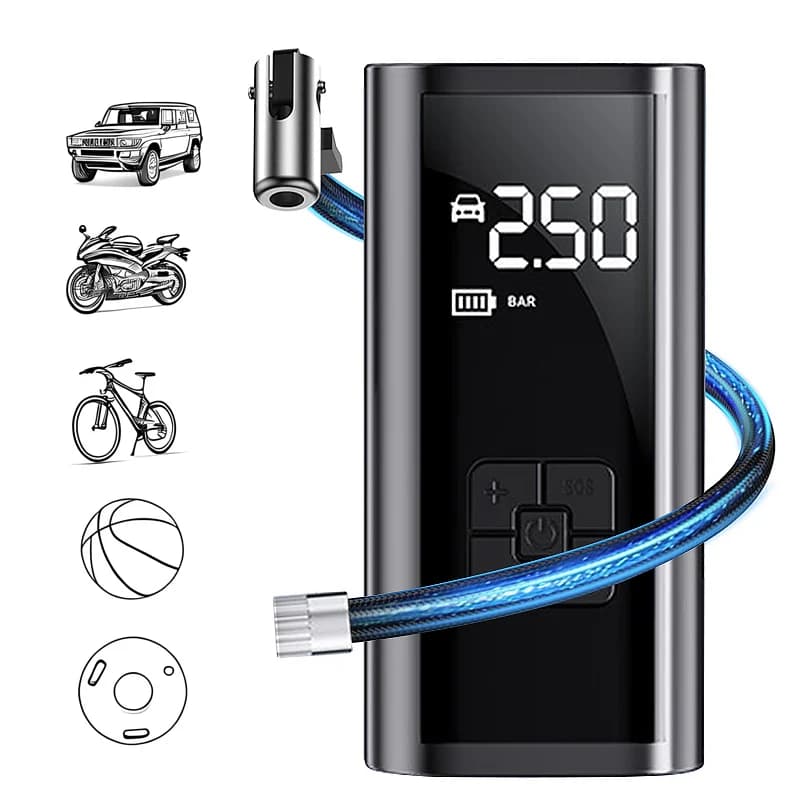 Portable 150PSI Cordless Air Compressor Tire Inflator for Car Motorcycle Bike Bicycle with LED Light Electric Air Pump