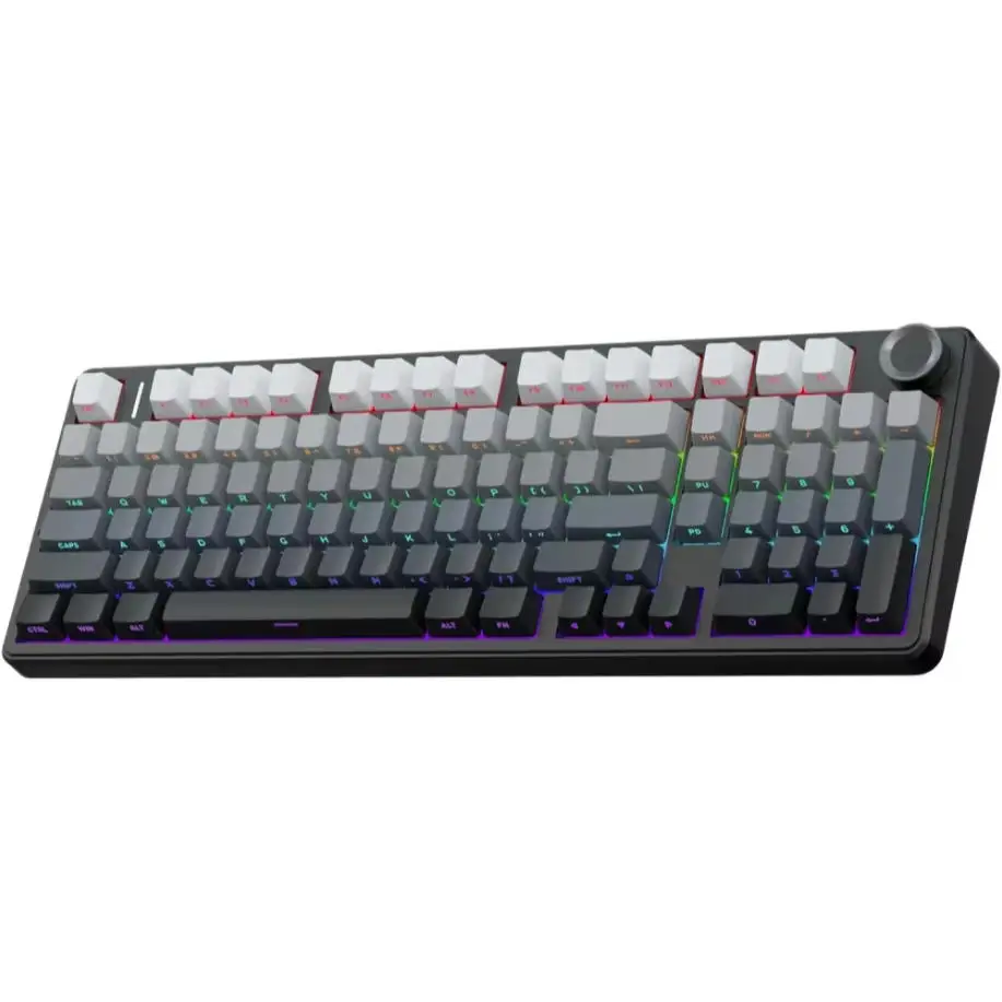 AULA F99 Pro Gaming Mechanical Keyboard 99 Key Three Mode Wireless Hot Swappable Gasket Structure Custom Keyboard with Media Knob