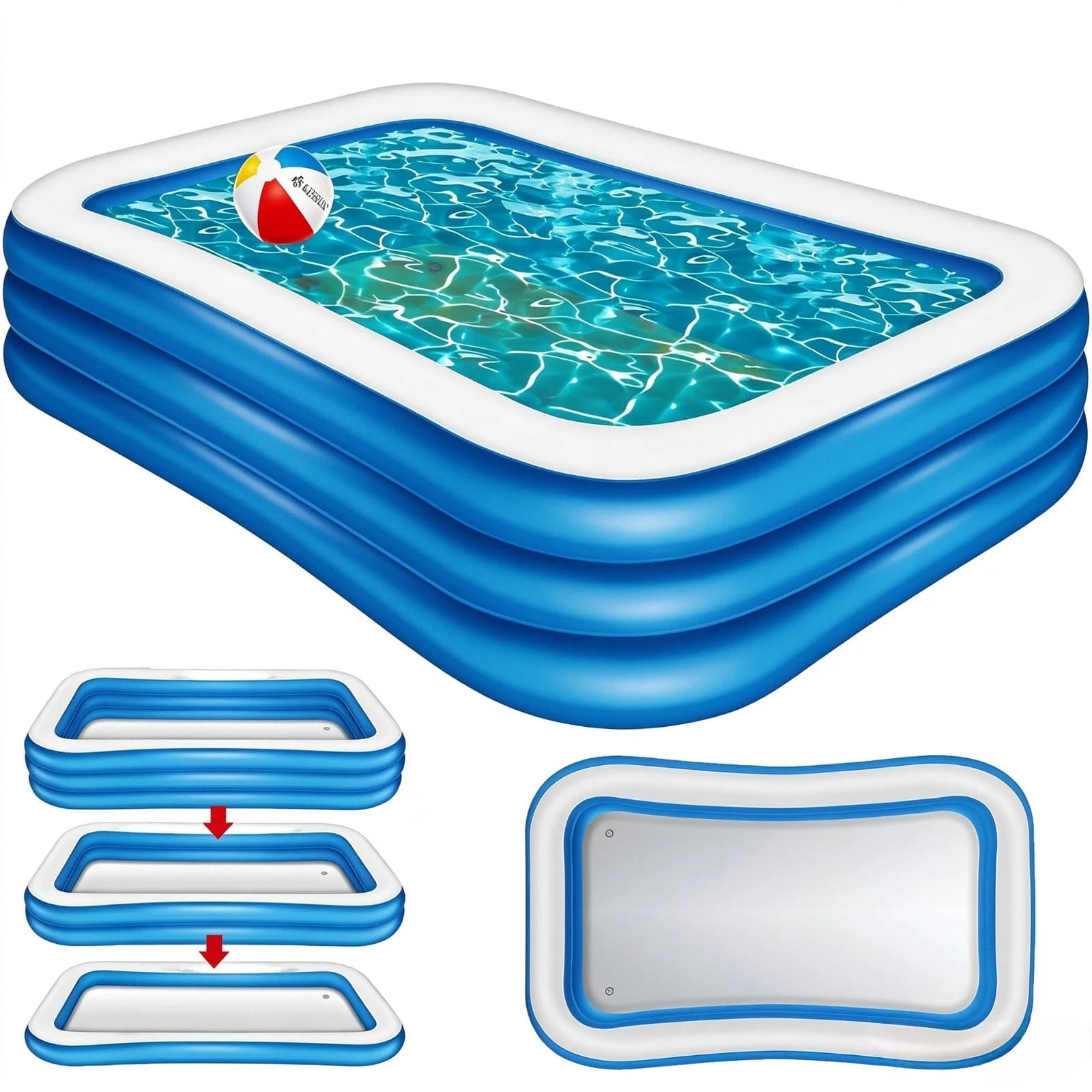 Inflatable Pool Family Swimming Pools Removable Garden Backyard Outdoor Paddling Pool for Adult&Child Garden Summer Water Party