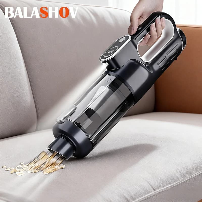 Brushless handheld vacuum cleaner, cordless, high suction, portable vacuum cleaner for home and car, Mini, rechargeable, with LED car cleaning.