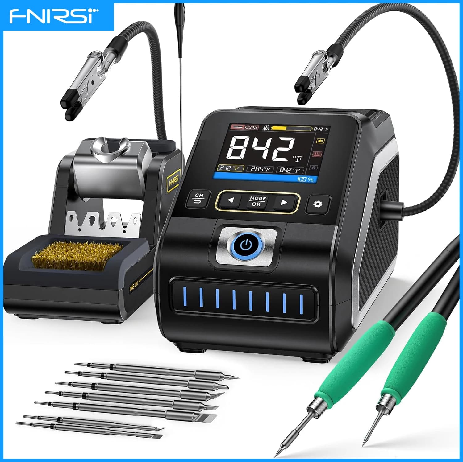 FNIRSI DWS-200 Soldering Station 200W C210 C245 Solder Iron Handle With Soldering Helping Hand Electronic Welding Rework Station