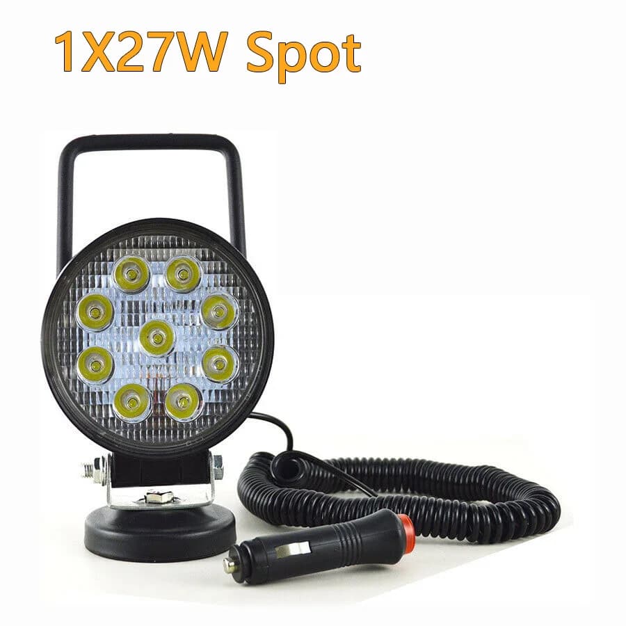 Auxtings 4in 4'' Portable 27W 42W Flood Spot Magnetic Base Led Work Light Car Truck Driving Offroad 4WD  4x4 SUV ATV 12V 24V