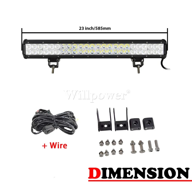 Auto 9 12 14 18 20 23 25 28 36 44 inch LED Light Bar For Jeep 4x4 Truck UTV ATV Tractor SUV 6.5" 4" Spotlight Flood Fog Lightbar