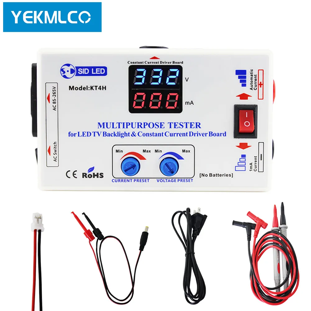YEKMLCO KT4H 0-330V LED TV Backlight Tester Smart-Fit Manual Voltage Adjustment Constant Current Driver Board Repair LED Bead