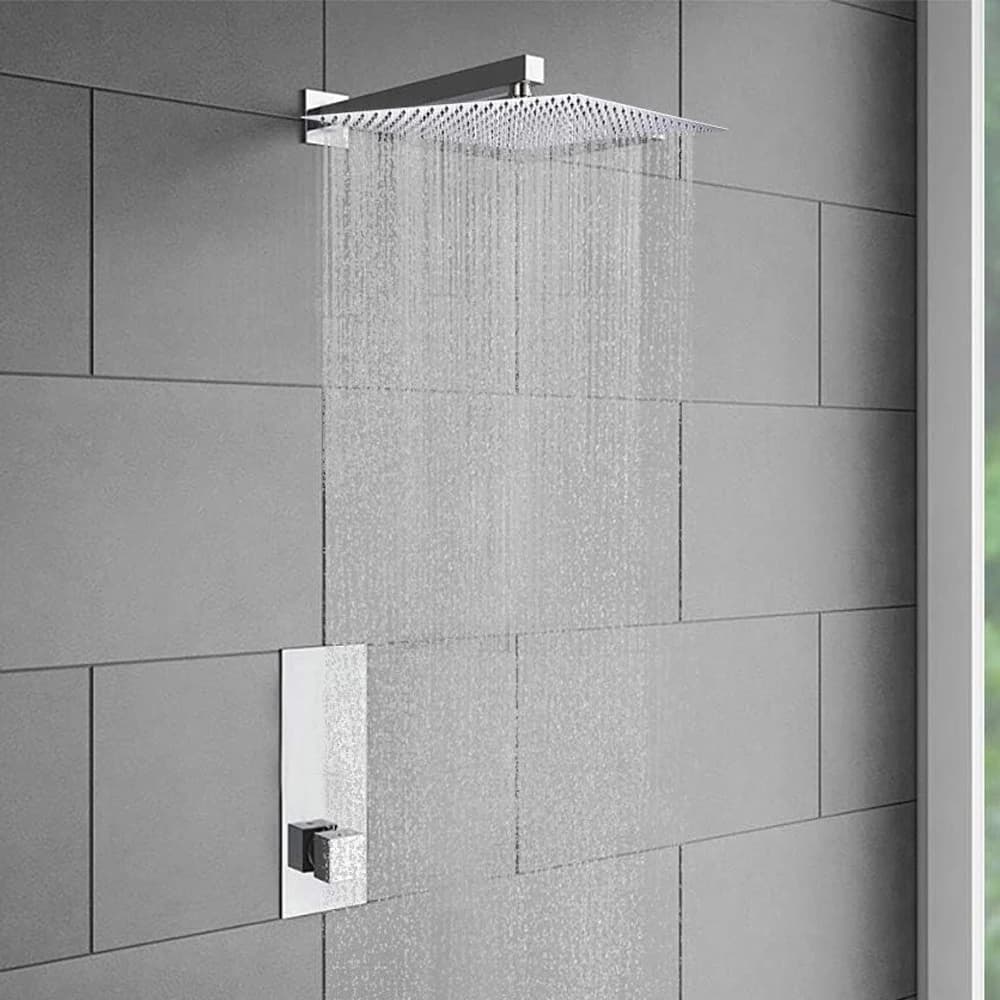 Rain Shower Head, Stainless Steel 12 Inch (30 cm) Rain Shower Head, Anti-limescale Nozzles Shower Head, Rain Shower Head Square