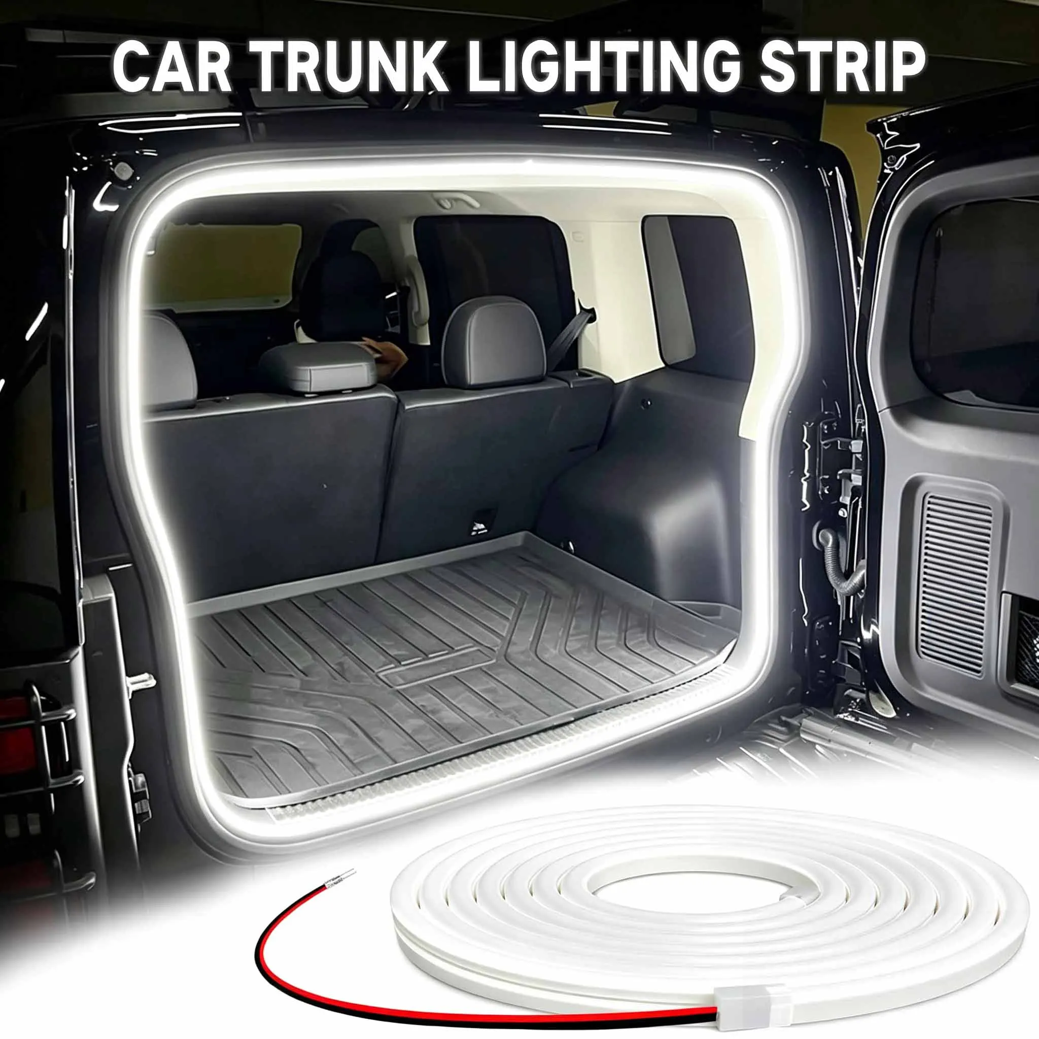 12V High-brightness LED Light Strip for Car Trunk Lighting No Wiring Required Automatic Sensor Tailgate Decorative Strip Lights