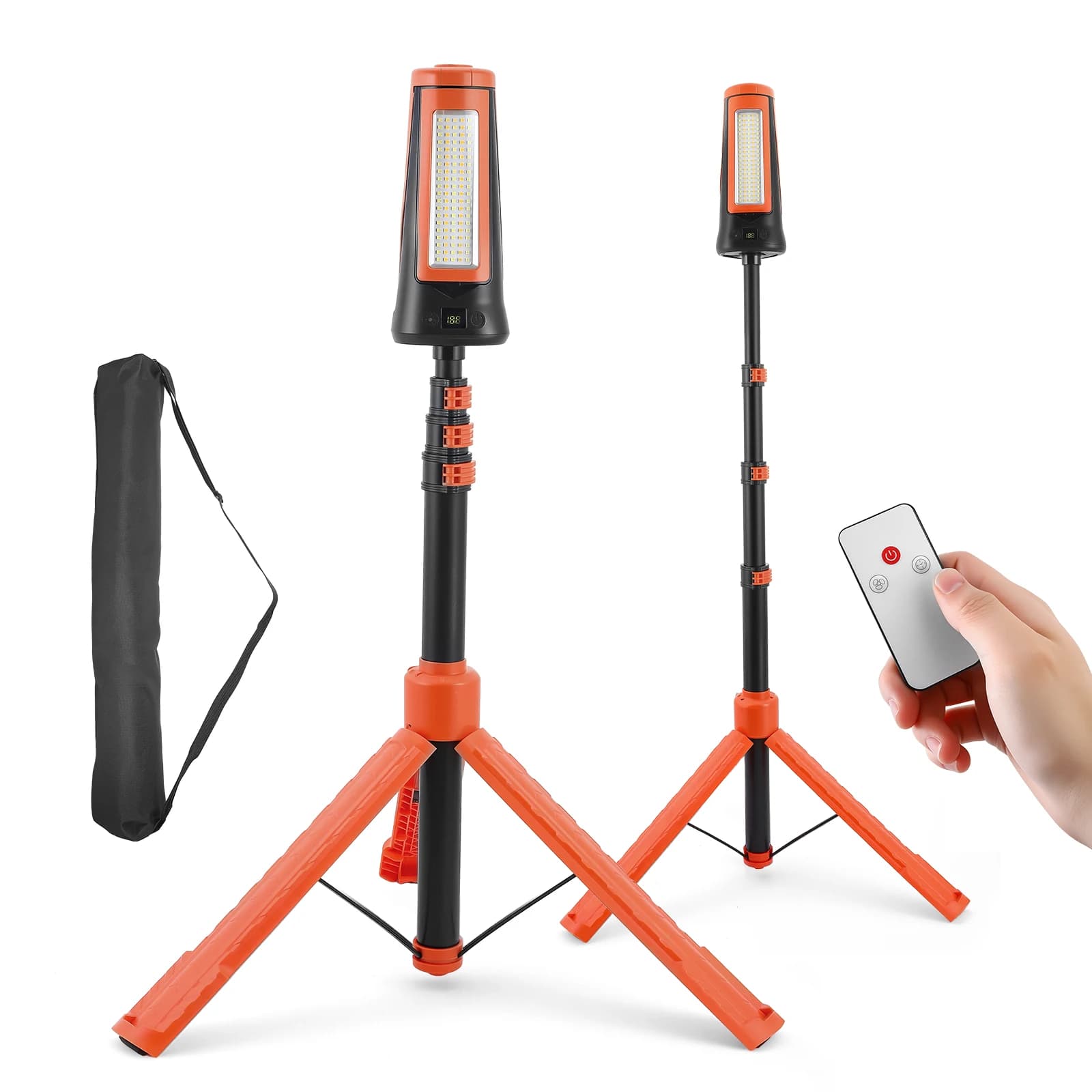 Rechargeable Camping Light Adjustable Stand 9000mAh Cordless Portable Work Light 3 LED Lamp Heads Flashlight Emergency Travel